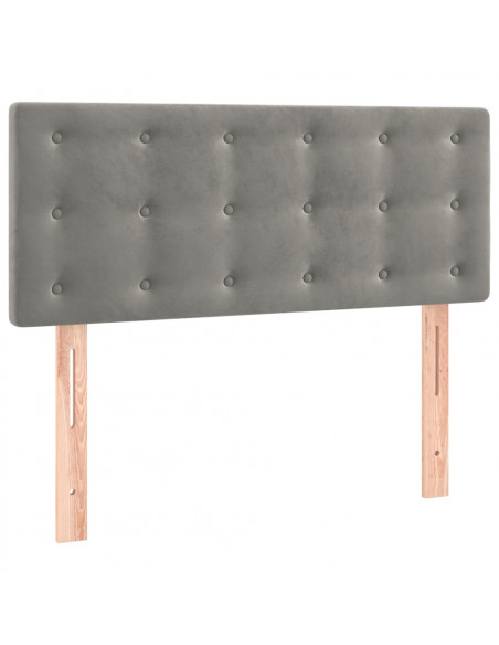 Giroletto a Molle con Materasso Grigio Chiaro 90x200 cm Velluto