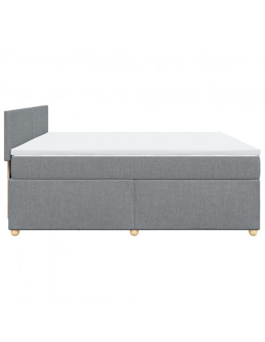 Giroletto a Molle con Materasso Grigio Chiaro 200x200cm Tessuto