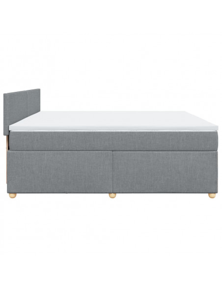 Giroletto a Molle con Materasso Grigio Chiaro 200x200cm Tessuto