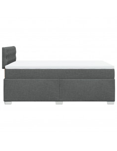 Giroletto a Molle con Materasso Grigio Scuro 120x190cm Tessuto