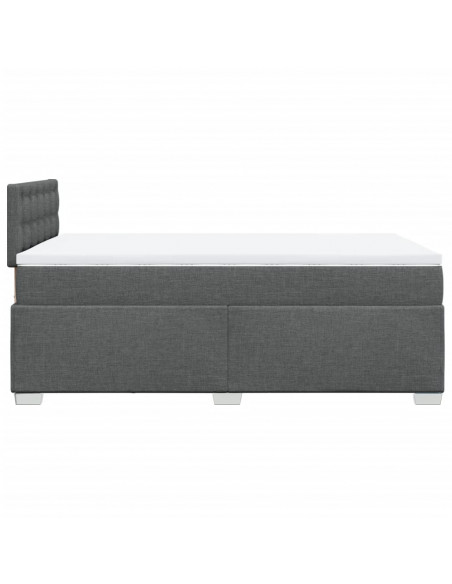 Giroletto a Molle con Materasso Grigio Scuro 120x190cm Tessuto