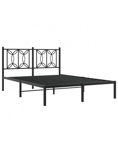 Giroletto con Testiera in Metallo Nero 140x200 cm