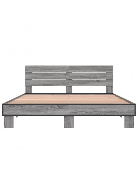 Giroletto Grigio Sonoma 160x200 cm in Legno Multistrato Metallo