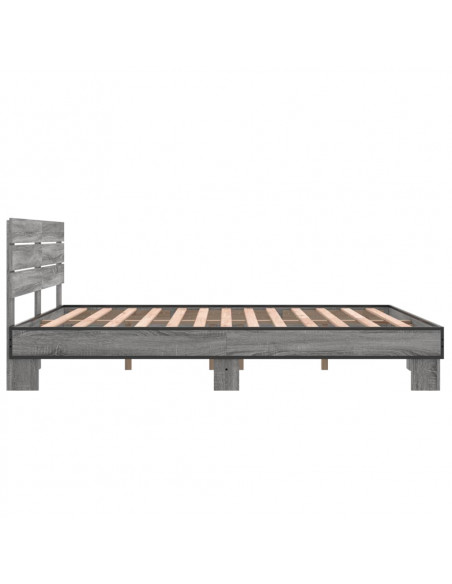 Giroletto Grigio Sonoma 160x200 cm in Legno Multistrato Metallo