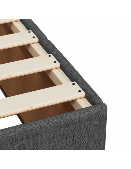 Giroletto a Molle con Materasso Grigio Scuro 140x190 cm Tessuto