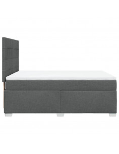 Giroletto a Molle con Materasso Grigio Scuro 140x200cm Tessuto