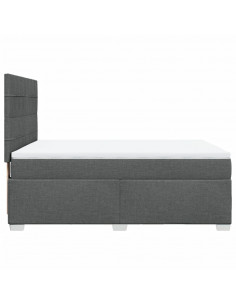 Giroletto a Molle con Materasso Grigio Scuro 160x200 cm Tessuto