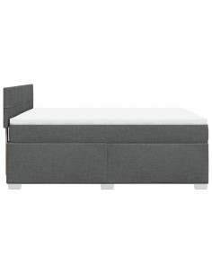 Giroletto a Molle con Materasso Grigio Scuro 160x200 cm Tessuto