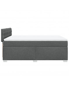 Giroletto a Molle con Materasso Grigio Scuro 160x200 cm Tessuto