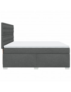 Giroletto a Molle con Materasso Grigio Scuro 180x200 cm Tessuto