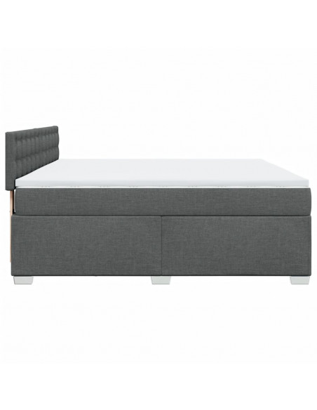 Giroletto a Molle con Materasso Grigio Scuro 180x200 cm Tessuto