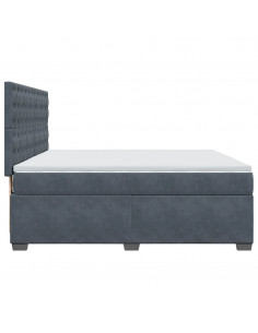 Giroletto a Molle con Materasso Grigio Scuro 180x200 cm Velluto