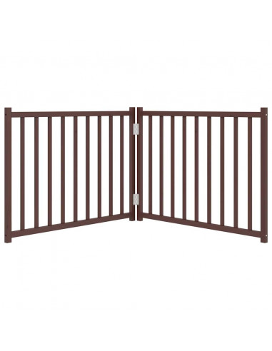 Cancello Cani Pieghevole 2Pannelli Marrone 160cm Massello Abete
