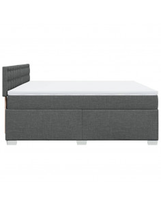 Giroletto a Molle con Materasso Grigio Scuro 200x200 cm Tessuto