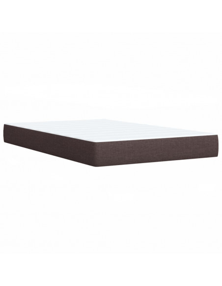 Giroletto a Molle con Materasso Marrone Scuro 120x190cm Tessuto
