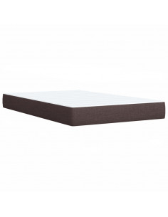 Giroletto a Molle con Materasso Marrone Scuro 120x200cm Tessuto