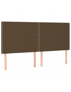 Giroletto a Molle con Materasso Marrone Scuro 160x200cm Tessuto