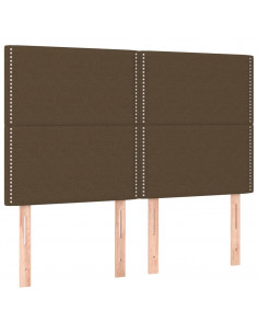 Giroletto a Molle con Materasso Marrone Scuro 160x200cm Tessuto