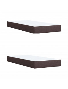 Giroletto a Molle con Materasso Marrone Scuro 200x200cm Tessuto