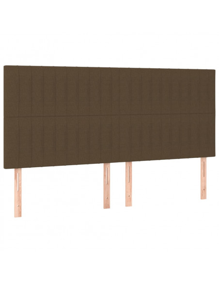 Giroletto a Molle con Materasso Marrone Scuro 200x200cm Tessuto