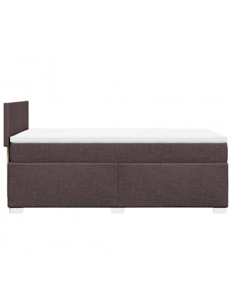 Giroletto a Molle con Materasso Marrone Scuro 90x200 cm Tessuto