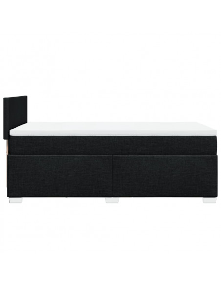 Giroletto a Molle con Materasso Nero 100x200 cm in Tessuto