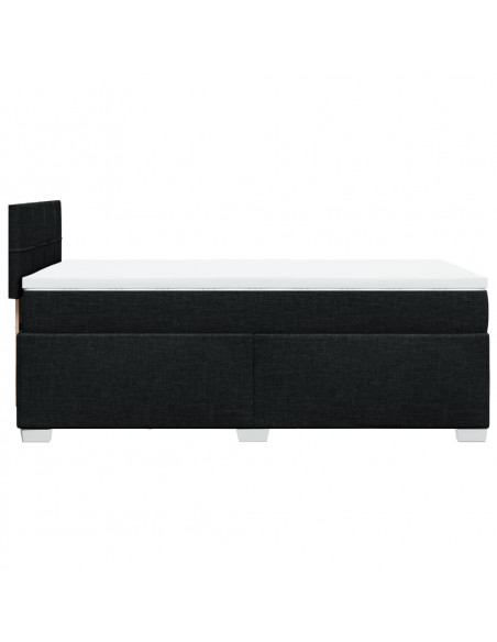 Giroletto a Molle con Materasso Nero 100x200 cm in Tessuto