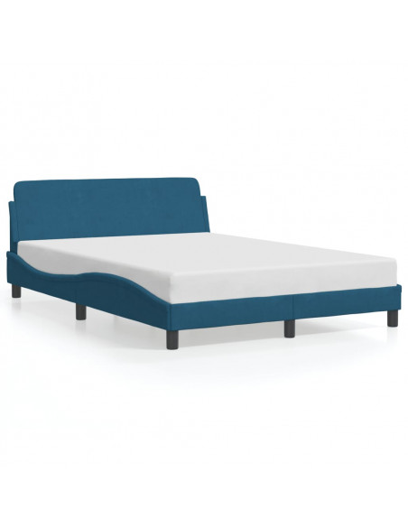 Giroletto con Testiera Blu 140x190 cm in Velluto