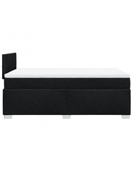 Giroletto a Molle con Materasso Nero 120x190 cm in Tessuto