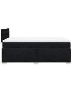 Giroletto a Molle con Materasso Nero 120x190 cm in Tessuto