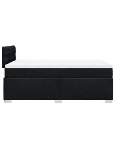 Giroletto a Molle con Materasso Nero 120x190 cm in Tessuto