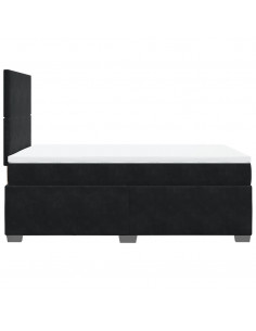 Giroletto a Molle con Materasso Nero 120x190 cm in Velluto