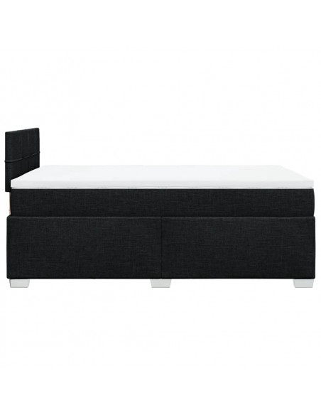 Giroletto a Molle con Materasso Nero 120x200 cm in Tessuto