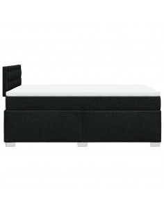 Giroletto a Molle con Materasso Nero 120x200 cm in Tessuto