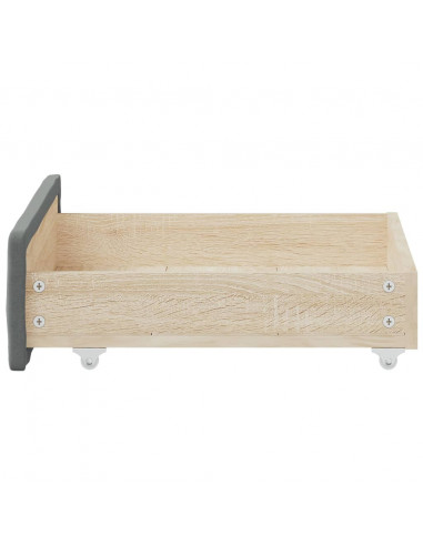 Cassetti da Letto 2pz Grigio Scuro in Truciolato e Tessuto