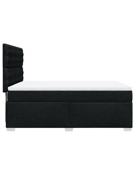 Giroletto a Molle con Materasso Nero 140x200 cm in Tessuto