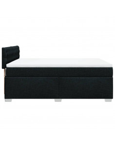 Giroletto a Molle con Materasso Nero 140x200 cm in Tessuto