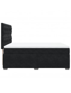 Giroletto a Molle con Materasso Nero 160x200 cm in Velluto