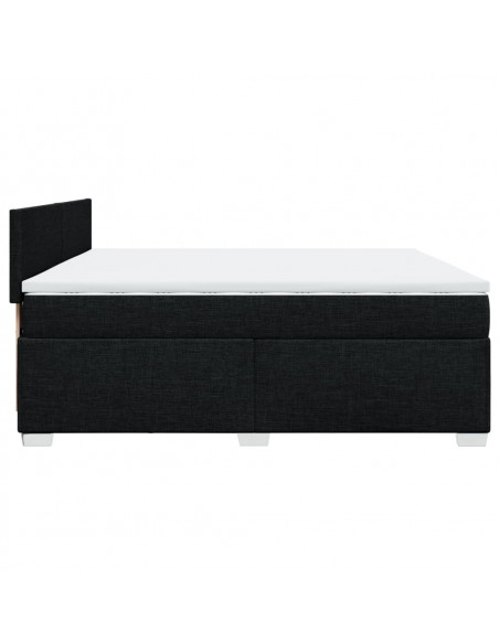 Giroletto a Molle con Materasso Nero 200x200 cm in Tessuto
