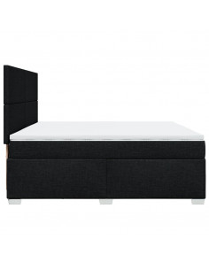 Giroletto a Molle con Materasso Nero 200x200 cm in Tessuto