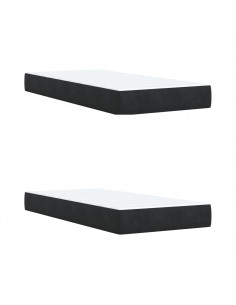 Giroletto a Molle con Materasso Nero 200x200 cm in Velluto