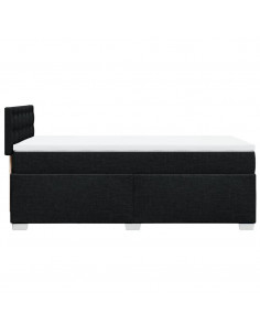 Giroletto a Molle con Materasso Nero 90x190 cm in Tessuto