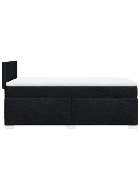 Giroletto a Molle con Materasso Nero 90x200 cm in Tessuto