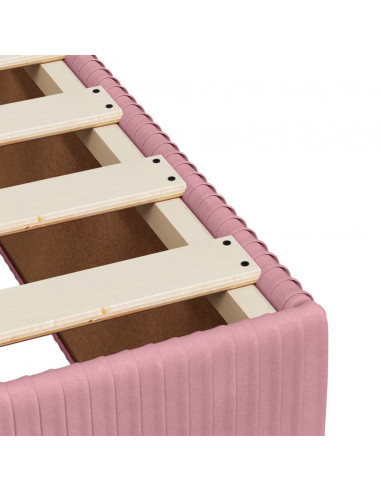 Giroletto a Molle con Materasso Rosa 100x200 cm in Velluto