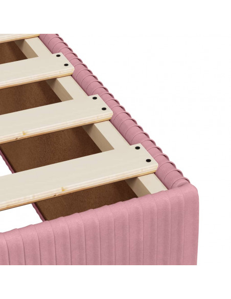 Giroletto a Molle con Materasso Rosa 100x200 cm in Velluto