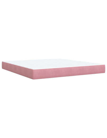 Giroletto a Molle con Materasso Rosa 180x200 cm in Velluto