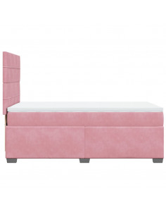 Giroletto a Molle con Materasso Rosa 80x200 cm in Velluto