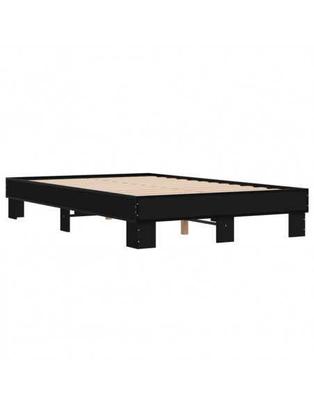 Giroletto Nero 135x190 cm in Legno Multistrato e Metallo
