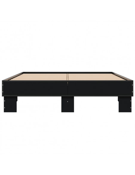 Giroletto Nero 135x190 cm in Legno Multistrato e Metallo