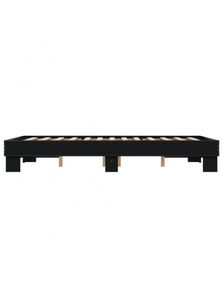 Giroletto Nero 135x190 cm in Legno Multistrato e Metallo